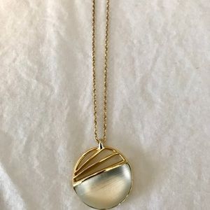 🔥Alexis Bittar White Lucute and Gold Necklace